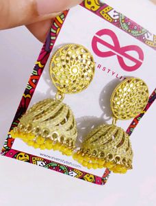 Yellow - M Size Jhumkas