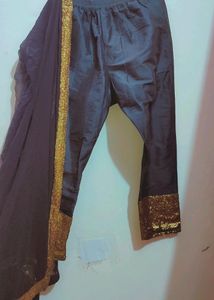 Black Plazo 30 Waist With Dupatta