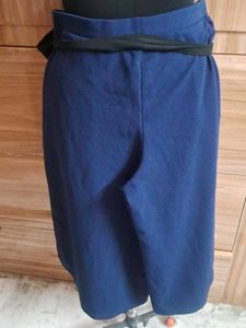 Chic Blue Wide-Leg Pants with Belt