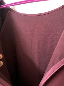 Chic Maroon Fringe Sleeve Dress – Size XL