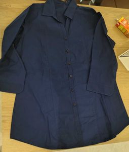 Classic Navy Blue Button-Up Shirt