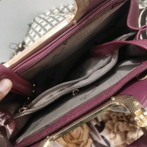 Stylish Maroon Handbag