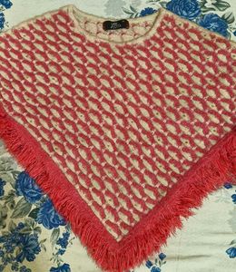 Stylish Poncho Style Knit Top | Fringe Design