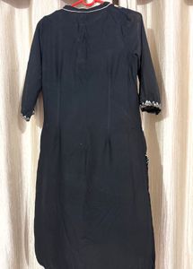 W Black floral kurta