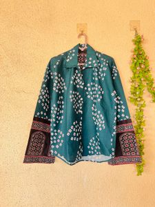 Green Ethnic Bandhani Print shirt
