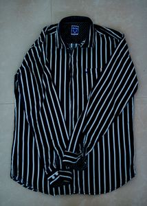 Allen Solly Black And White Striped Shirts