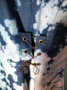 Tie-Dye Lace-Up Mini Dress