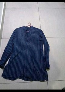 Men's Blue Striped Kurta ( small)