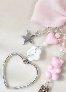 Cute Pink Bow Charm Keychain