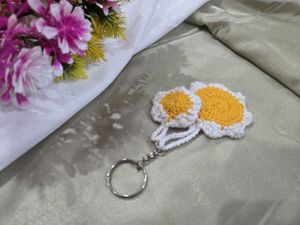 Handmade Evil Eye and sunflower Keychain