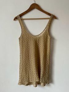 Gold Crochet Tank Top