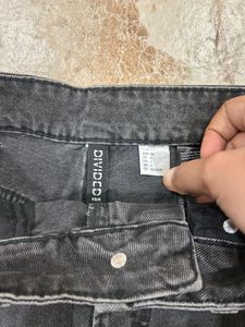 Distressed Charcoal Denim Shorts