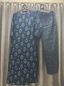 JULIET M Stylish Blue Printed Kurta Set