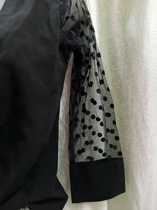 Black Sheer Sleeve Tie Top