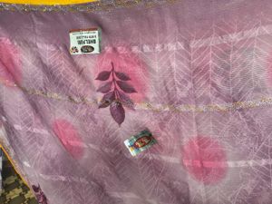 New Beautiful Purple Saree with Pink Motifs