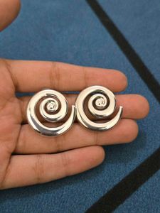Silver Swirl Stud Earrings