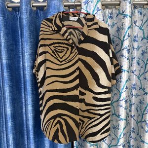 Vintage Tiger Print No wrinkle Cool fabric shirt
