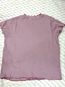 Striped Lettuce Hem Top
