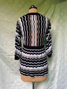 Chic Striped V-Neck Knit Tunic