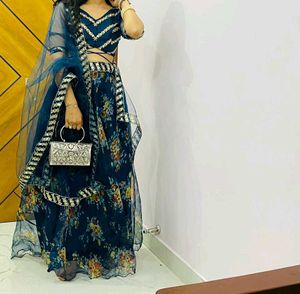 Stunning Floral Print Lehenga Choli Set