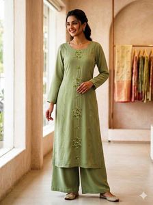 Embroidered Kurta Set - Unstitched