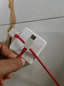 oneplus Fast Charger with Red Cable
