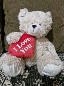 Cute Teddy Bear with "I Love You" Heart