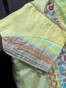 Stunning Yellow Embroidered Saree