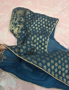 Pink Silk Saree with Golden Zigzag