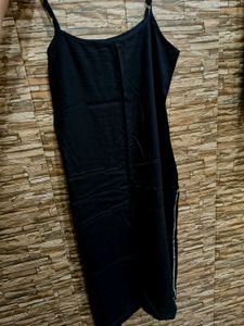 combo of Black Spaghetti Strap and pink kurti