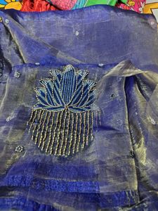 pur tissue organza saree