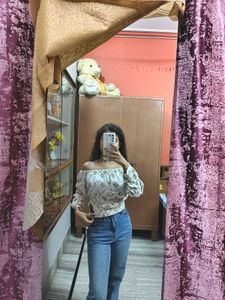 Floral Off Shoulder Crop Top