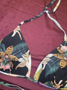 Floral Print Triangle Bikini Top