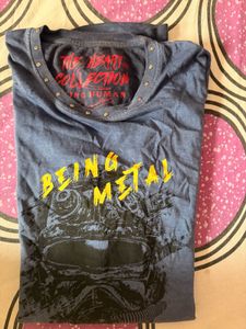 Men's Blue Graphic Print T-Shirt