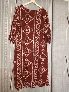 Maroon Bandhani Print Kurta