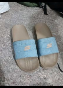 Skechers Blue Suede Slides