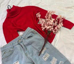 💟Original Spirit Red Turtleneck Sweater M