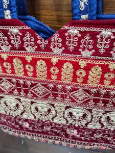 Embroidered Velvet Tote Bag