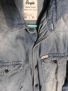 People by Pantaloons Denim Shirt Slim Fit Size 40