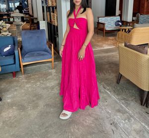 Boho Halter Neck Maxi Dress