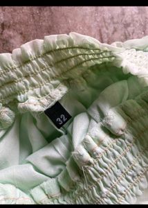 Chic Off-Shoulder Ruffled Light Green Dress