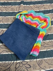 Crochet Top and Blue Jeans Set