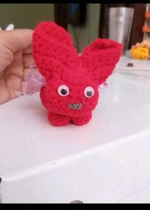 Red Crochet Bunny Plush Toy