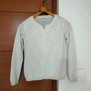 White Lace Varsity Cardigan 🤍