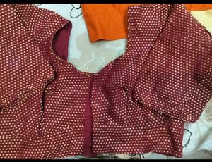Maroon Polka Dot Blouse