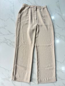 Chic Beige Wide-Leg Trousers