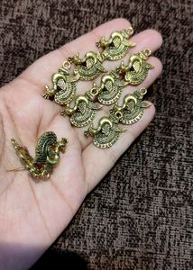New Raw Peacock Earrings Pair