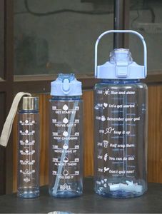 Large Motivational Water Bottle with Straw