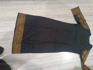 Elegant Black Kurta with Gold Embroidery