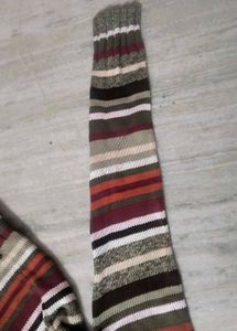 Striped Zip-Up Sweater